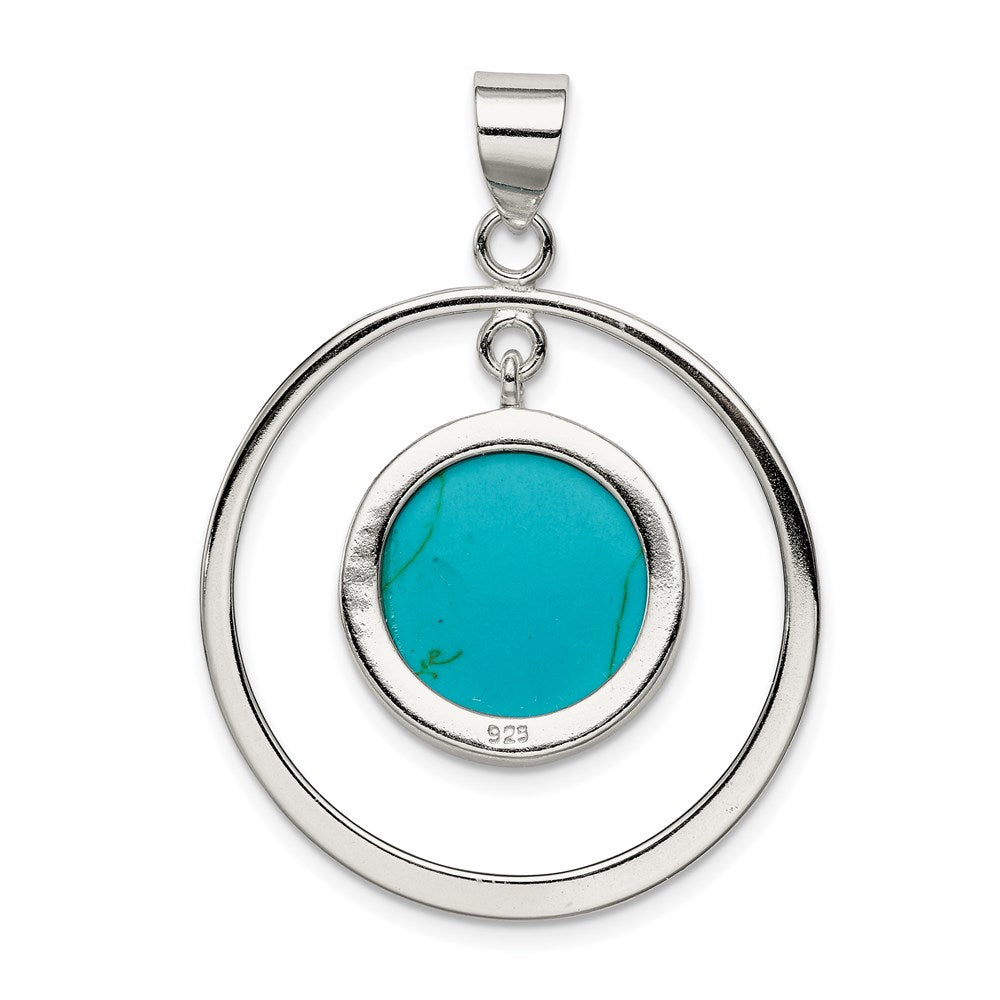 Sterling Silver Circle Turquoise Pendant QP1319