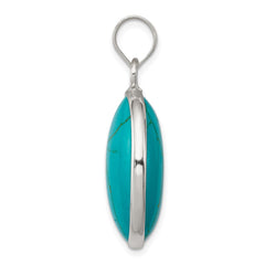 Sterling Silver Oval Turquoise Pendant QP1323
