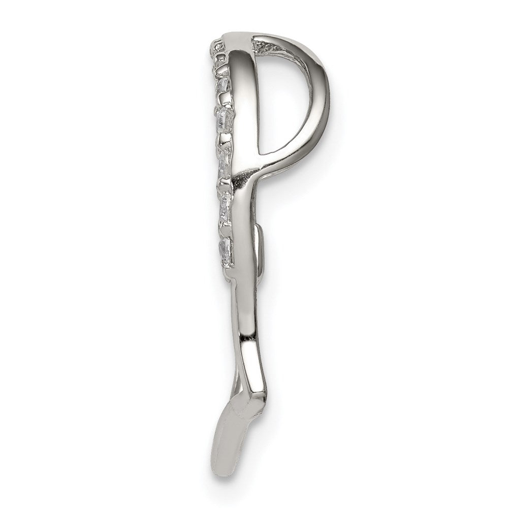 Sterling Silver Rhodium-plated CZ Heart Pendant QP1329