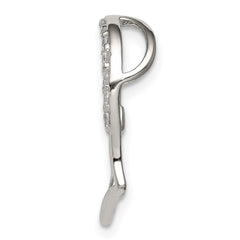 Sterling Silver Rhodium-plated CZ Heart Pendant QP1329