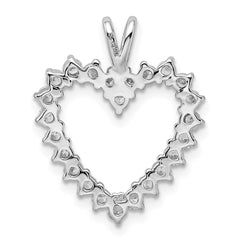 Sterling Silver Rhodium-plated CZ Heart Pendant QP1336