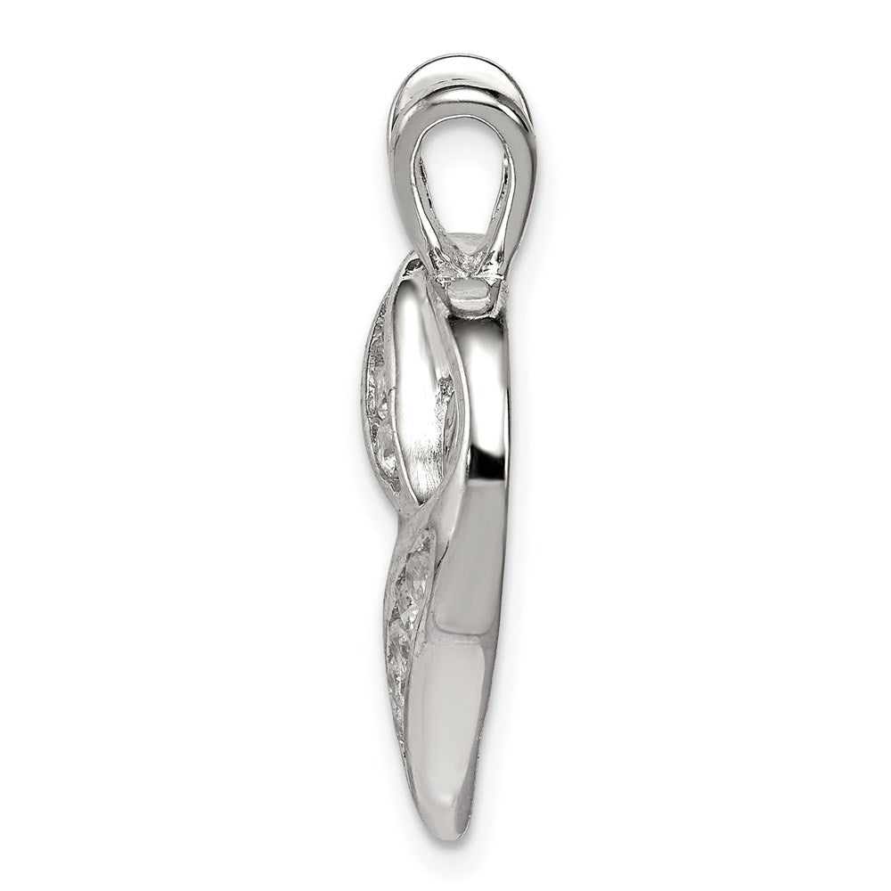 Sterling Silver Rhodium-plated CZ Heart Pendant QP1340