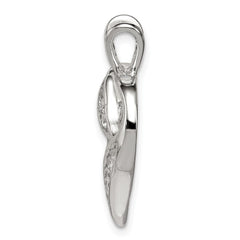 Sterling Silver Rhodium-plated CZ Heart Pendant QP1340