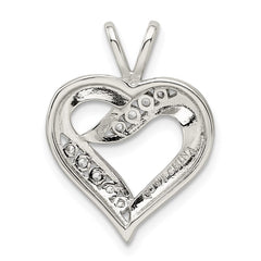 Sterling Silver Rhodium-plated CZ Heart Pendant QP1340