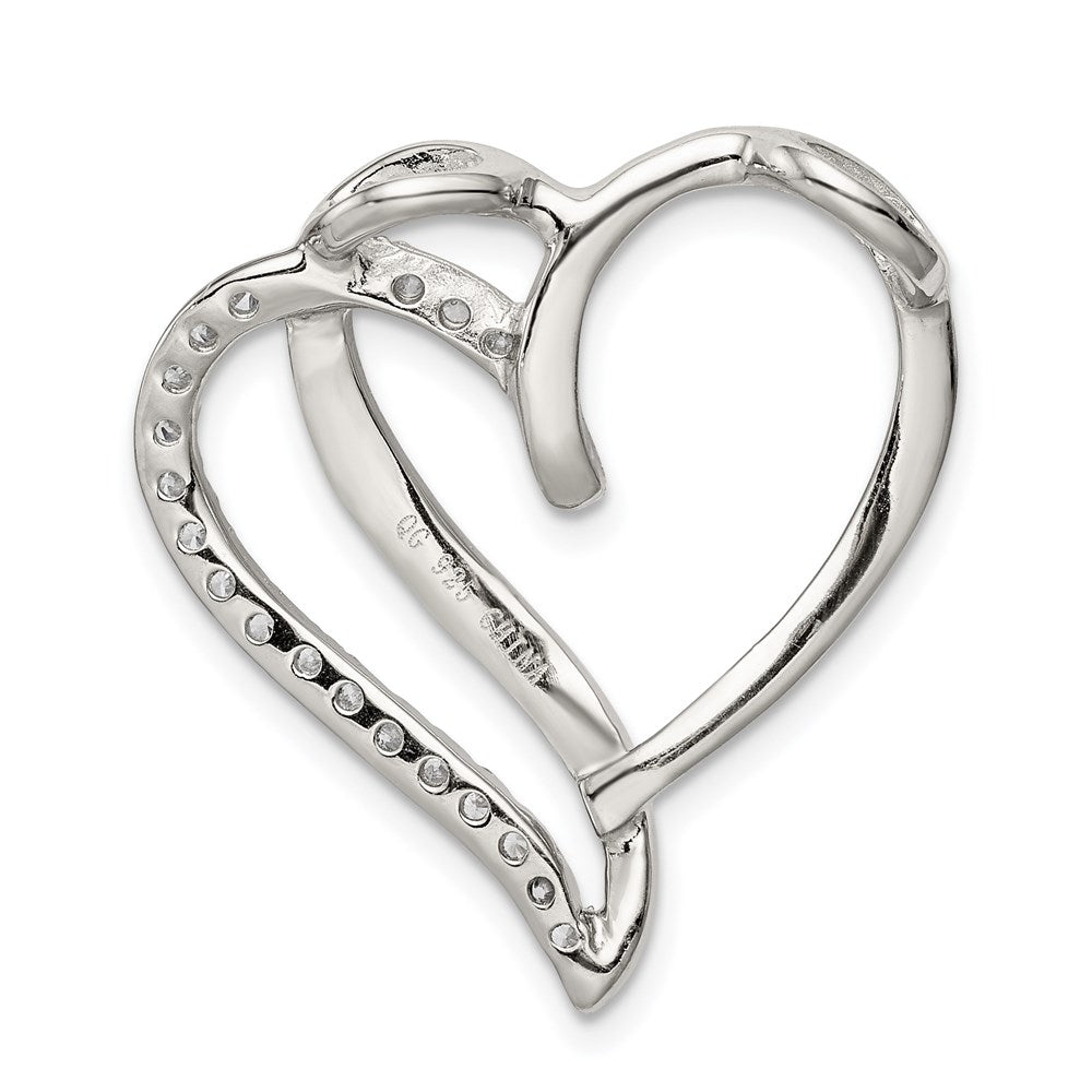 Sterling Silver Rhodium-plated CZ Heart Pendant QP1344