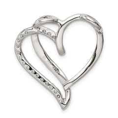 Sterling Silver Rhodium-plated CZ Heart Pendant QP1344