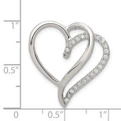 Sterling Silver Rhodium-plated CZ Heart Pendant QP1344