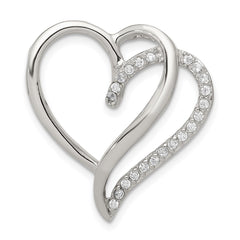 Sterling Silver Rhodium-plated CZ Heart Pendant QP1344