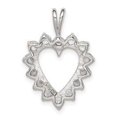 Sterling Silver Rhodium-plated CZ Heart Pendant QP1354