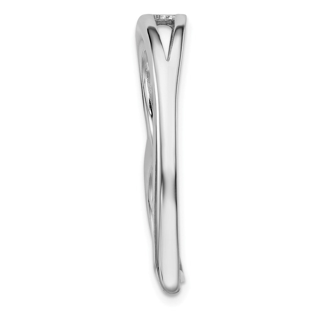 Sterling Silver Rhodium-plated Polished Open Heart Slide QP1381