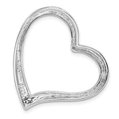 Sterling Silver Rhodium-plated Polished Open Heart Slide QP1381