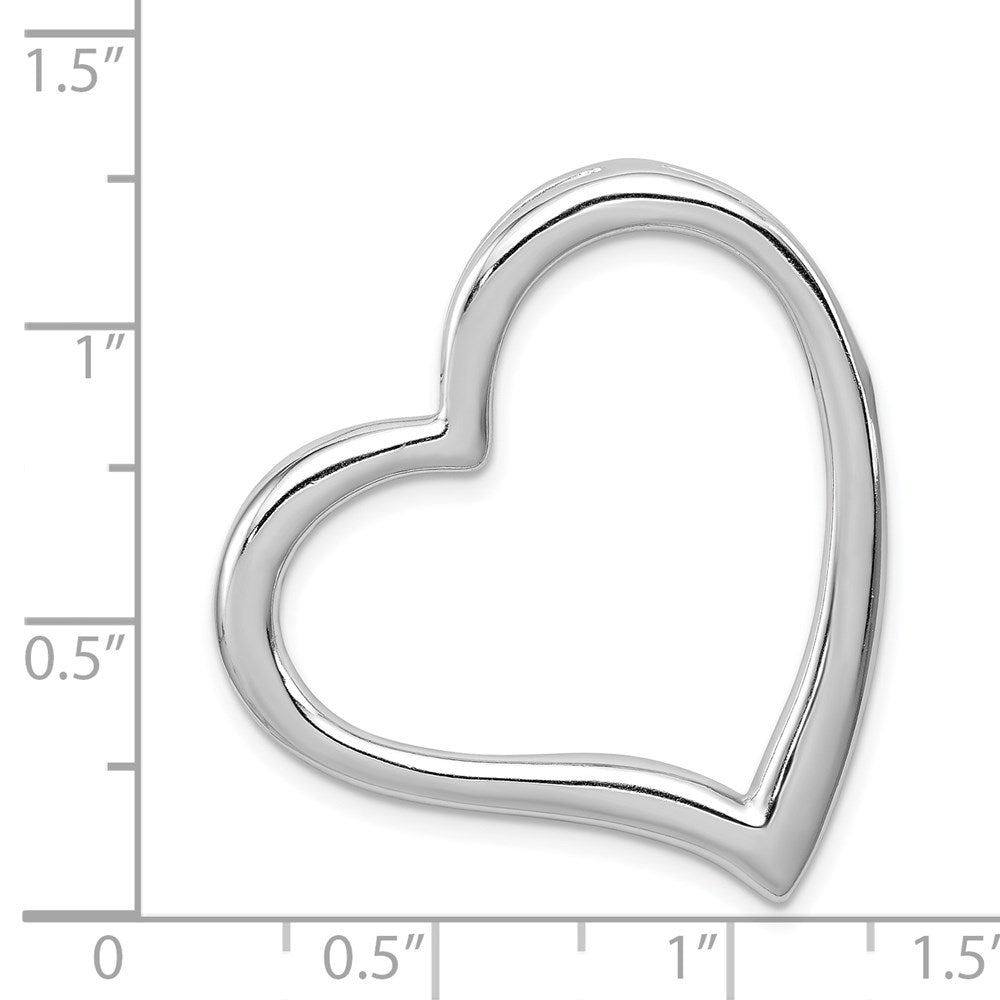 Sterling Silver Rhodium-plated Polished Open Heart Slide QP1381