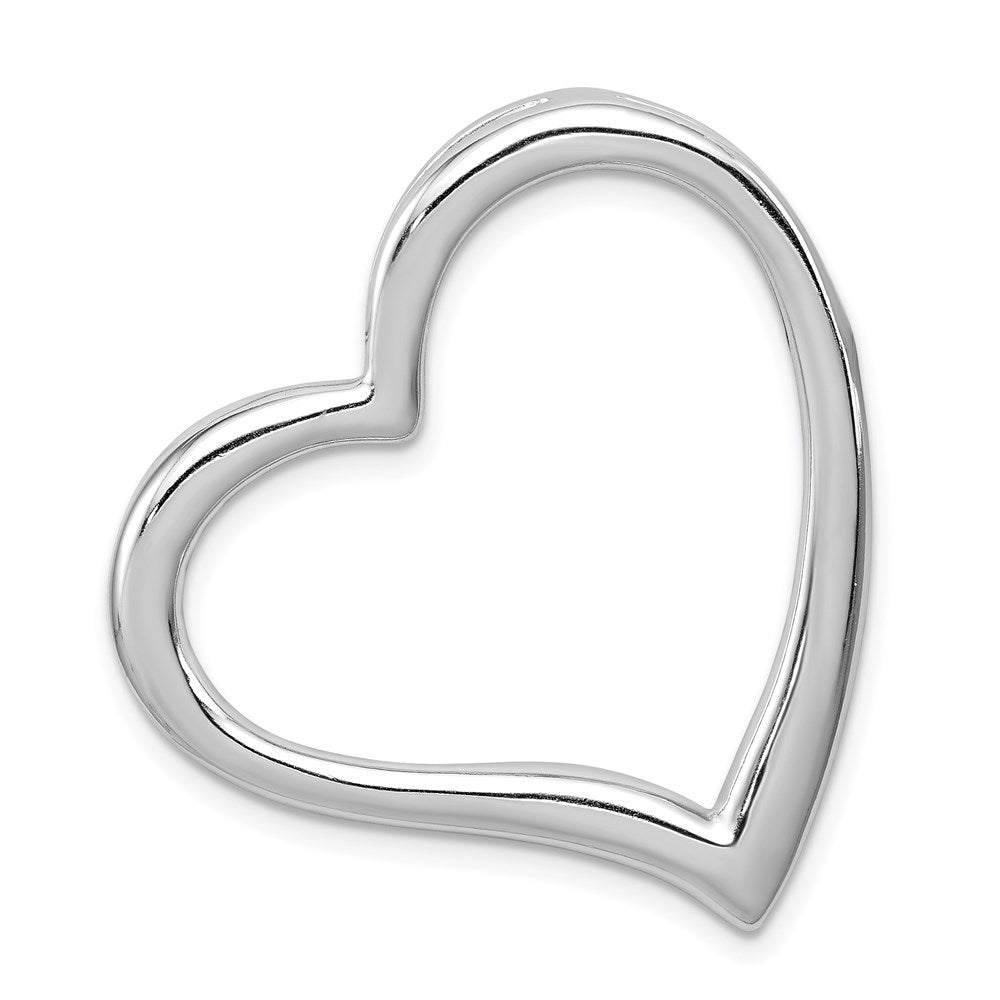 Sterling Silver Rhodium-plated Polished Open Heart Slide QP1381