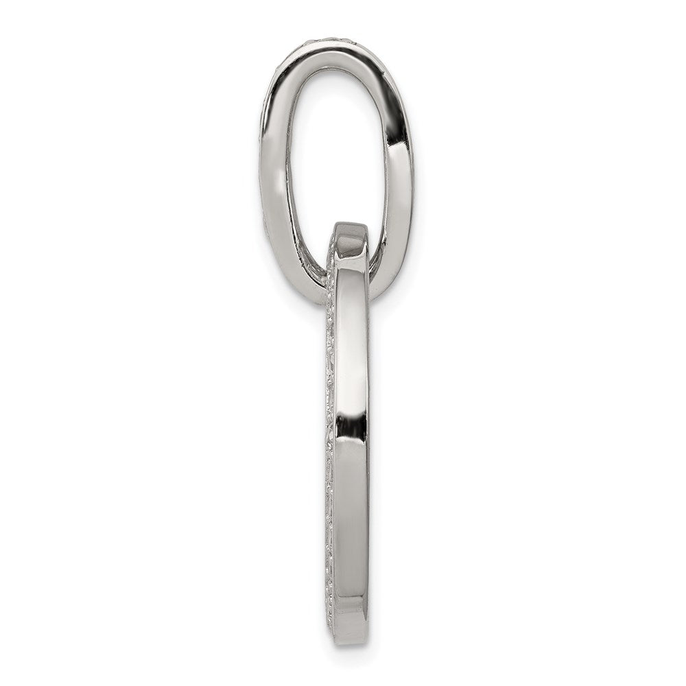 Sterling Silver Rhodium-plated CZ Circle Pendant QP1461