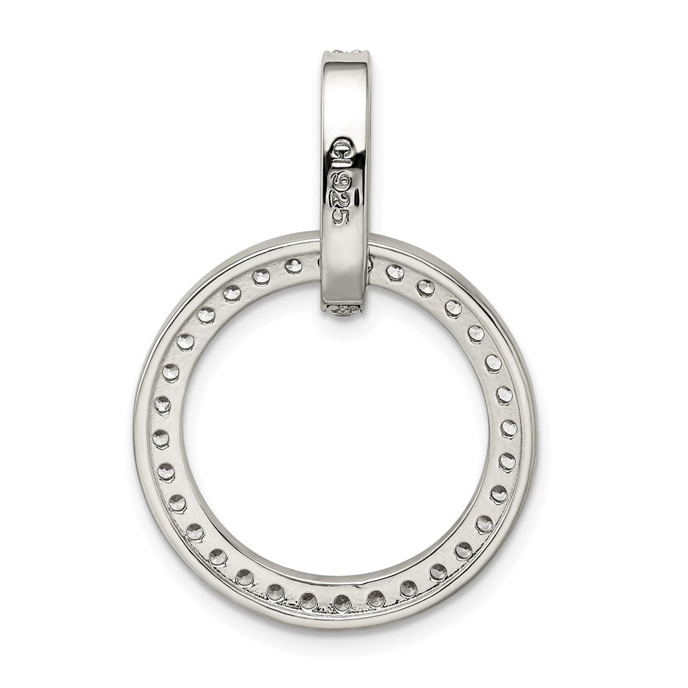 Sterling Silver Rhodium-plated CZ Circle Pendant QP1461