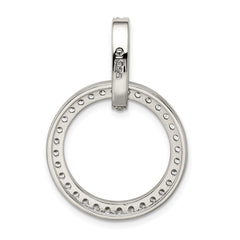 Sterling Silver Rhodium-plated CZ Circle Pendant QP1461