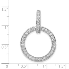 Sterling Silver Rhodium-plated CZ Circle Pendant QP1461