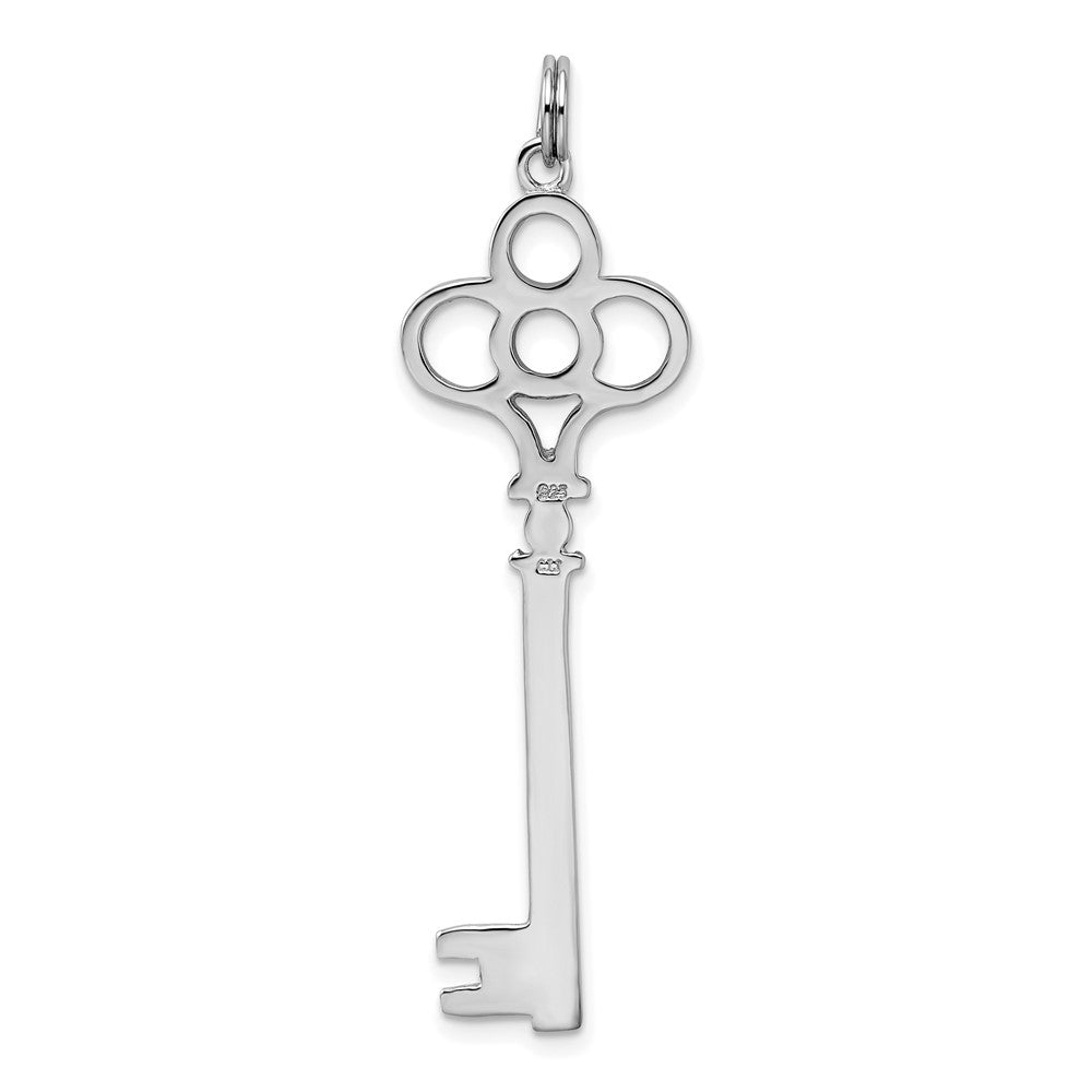 Sterling Silver Rhodium-plated Key Pendant QP1520