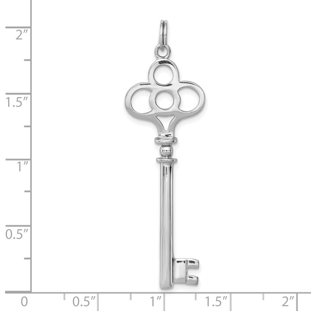 Sterling Silver Rhodium-plated Key Pendant QP1520