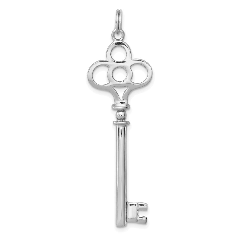 Sterling Silver Rhodium-plated Key Pendant QP1520