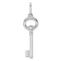 Sterling Silver Rhodium-plated Key Pendant QP1532