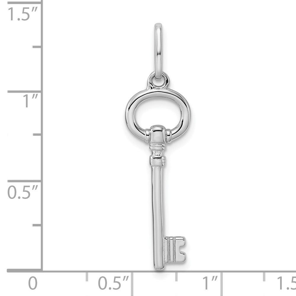 Sterling Silver Rhodium-plated Key Pendant QP1532