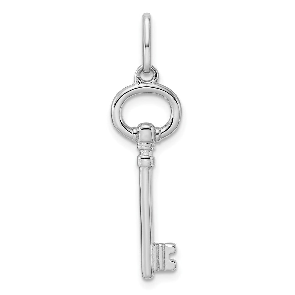 Sterling Silver Rhodium-plated Key Pendant QP1532