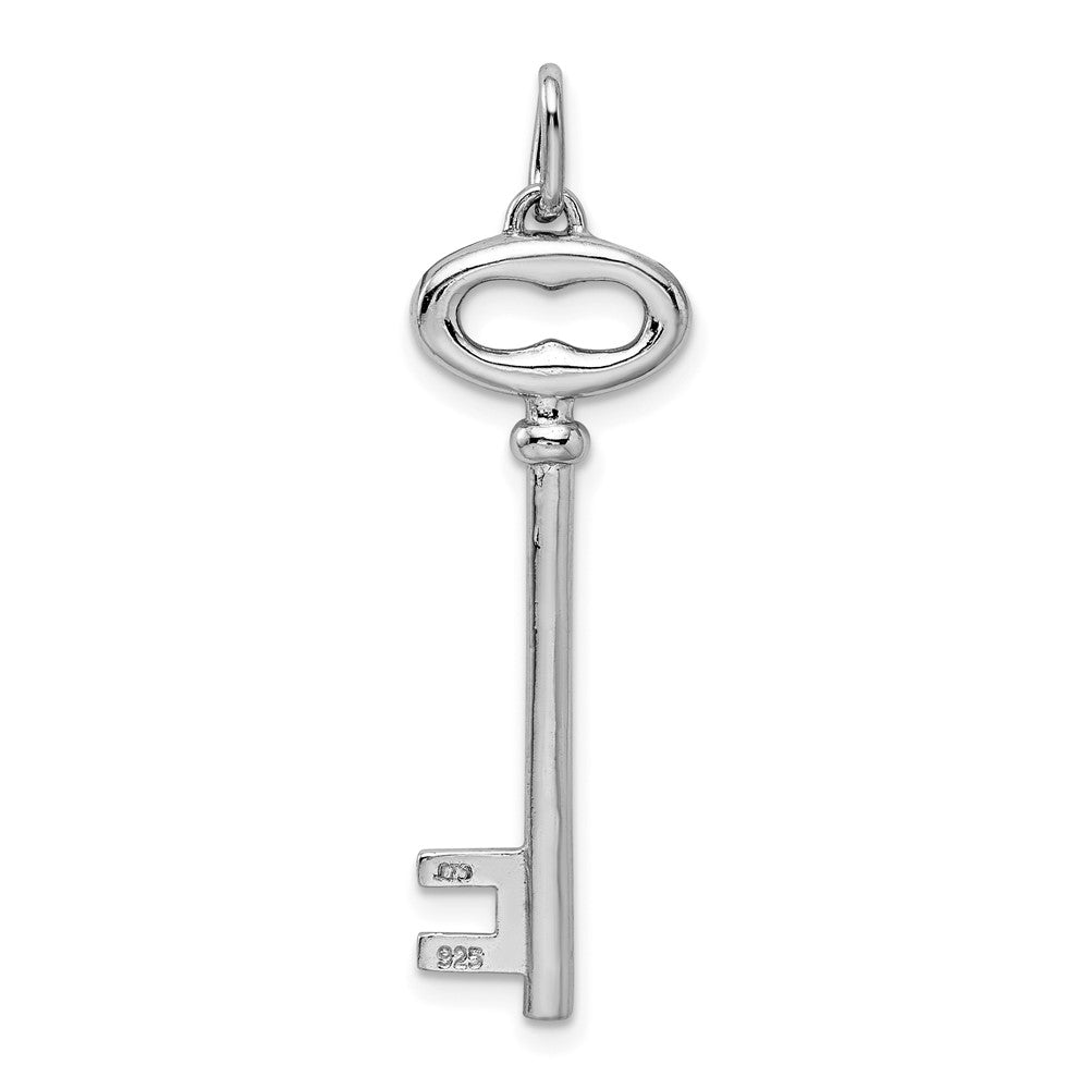 Sterling Silver Rhodium-plated Key Pendant QP1533