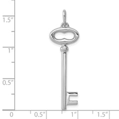 Sterling Silver Rhodium-plated Key Pendant QP1533
