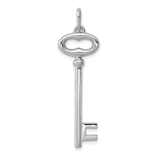 Sterling Silver Rhodium-plated Key Pendant QP1533