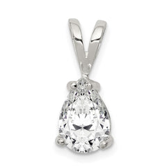 Sterling Silver Pear CZ Pendant QP15