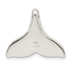 Sterling Silver Rhodium-plated Polished Created Blue Opal Whale Tail Chain Slide QP1888