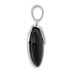 Sterling Silver Onyx Heart Pendant QP193