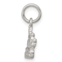 Sterling Silver Rhodium-plated CZ Polished Crown Charm QP1956