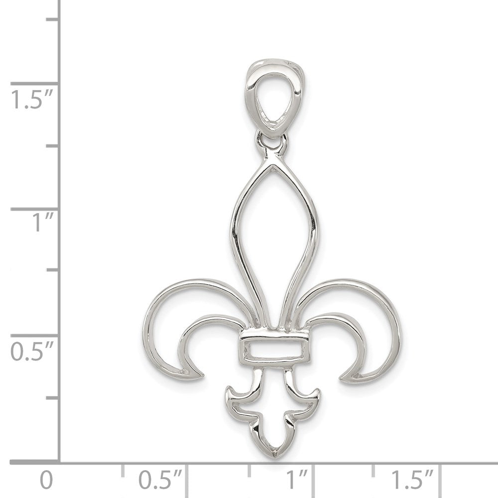 Sterling Silver Cut-Out Fleur de Lis Pendant QP1959