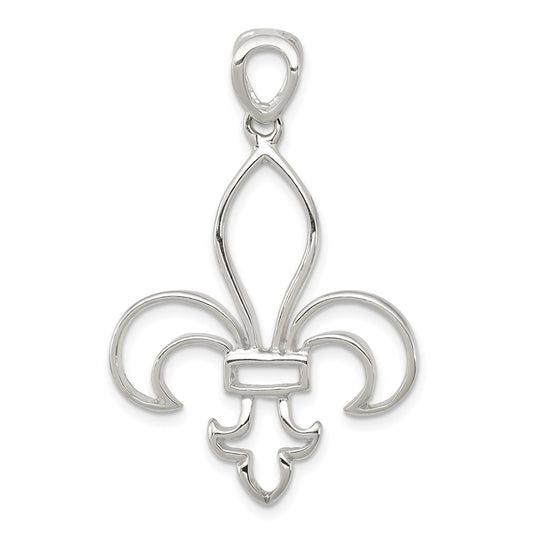 Sterling Silver Cut-Out Fleur de Lis Pendant QP1959