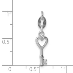 Sterling Silver Rhodium-plated Polished Lock & Key Charm QP1989