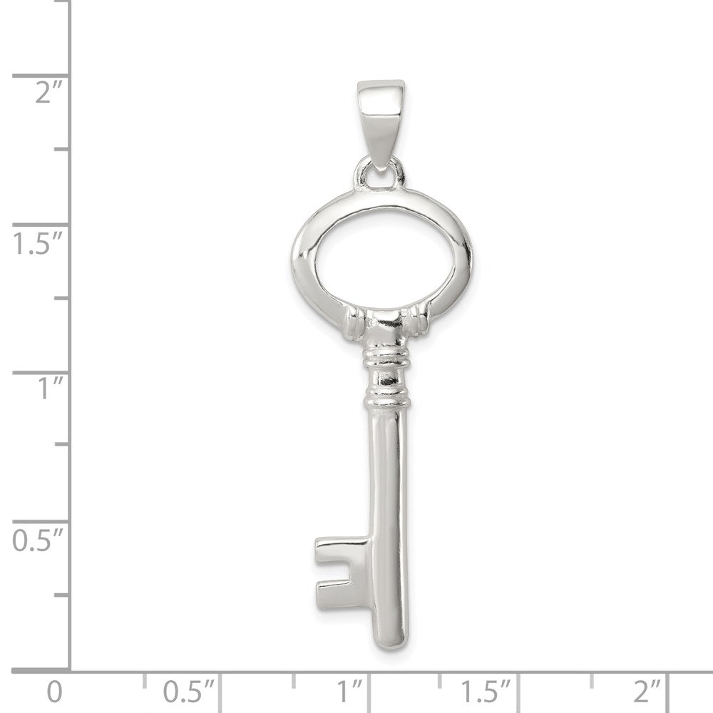 Sterling Silver Polished Key Pendant QP2016