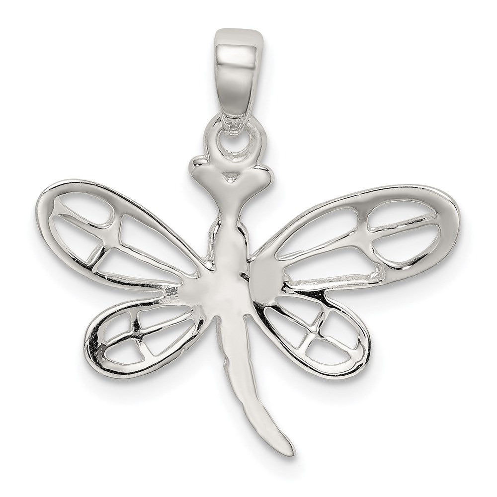 Sterling Silver Polished Dragonfly Pendant QP2144