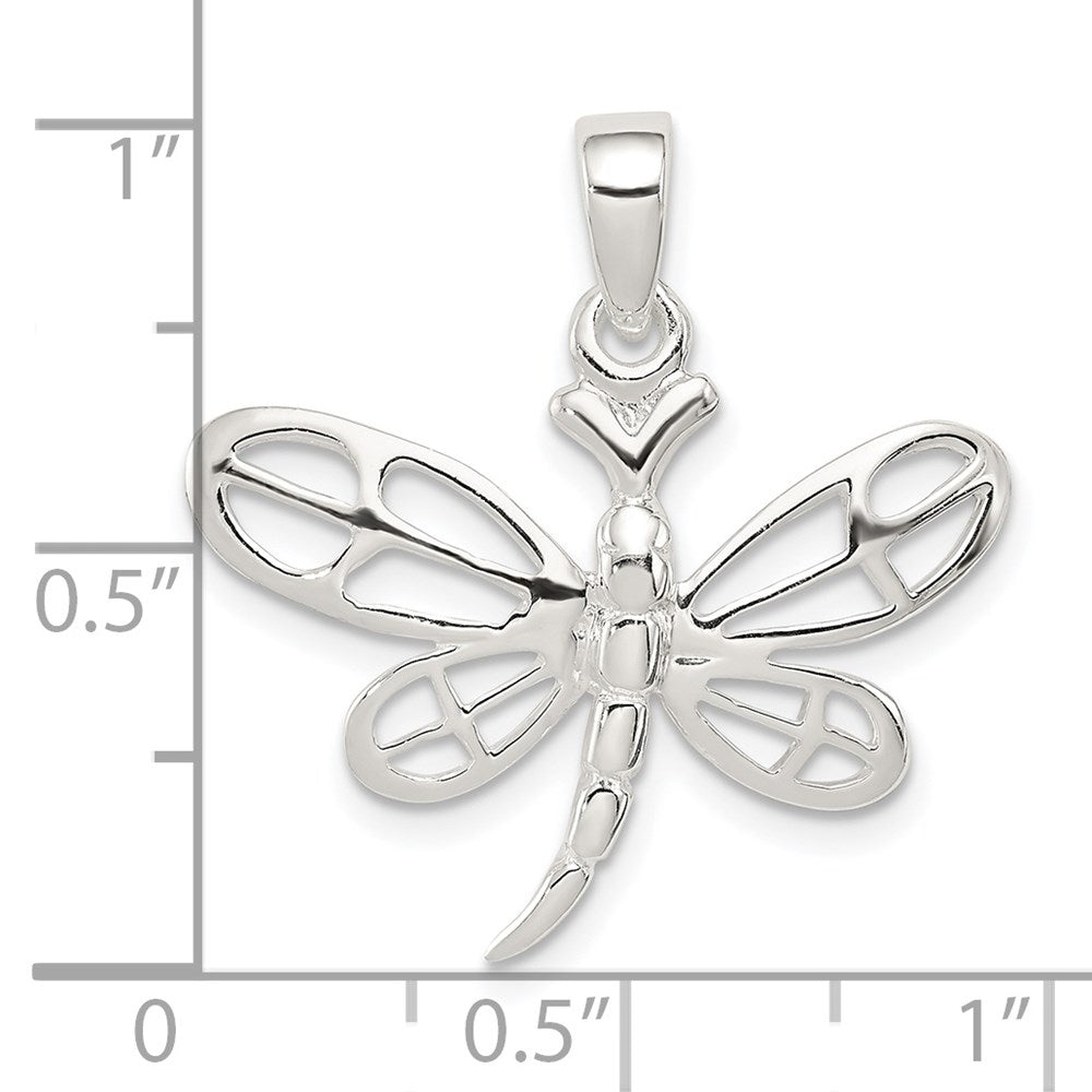 Sterling Silver Polished Dragonfly Pendant QP2144