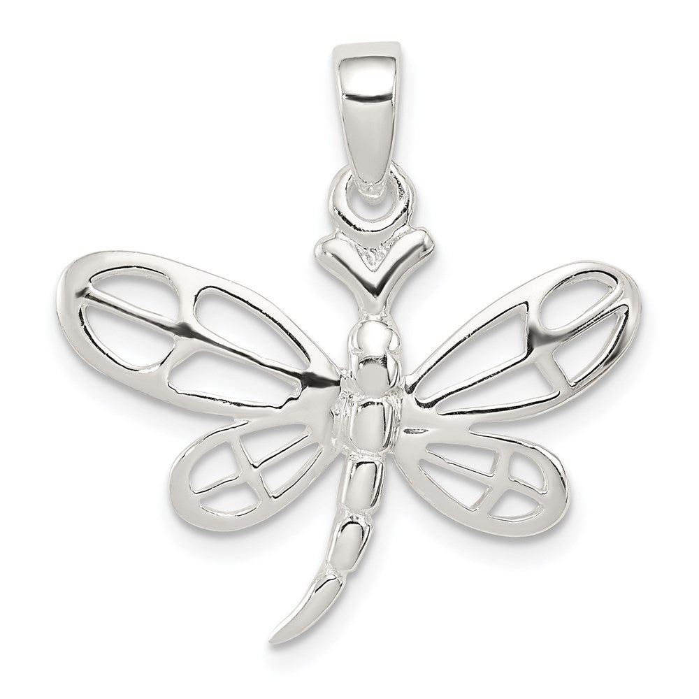 Sterling Silver Polished Dragonfly Pendant QP2144