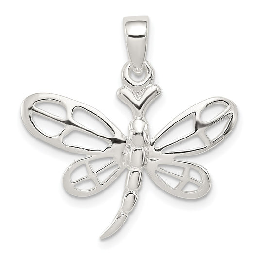Sterling Silver Polished Dragonfly Pendant QP2144
