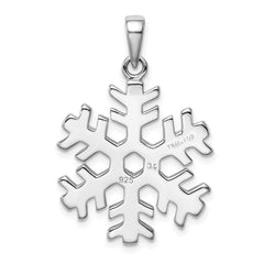 Sterling Silver Rhodium Plated Stellux Crystal Snowflake Pendant QP2472