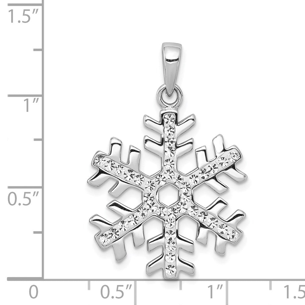 Sterling Silver Rhodium Plated Stellux Crystal Snowflake Pendant QP2472