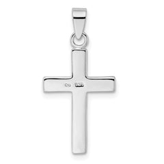 Sterling Silver Rhodium Plated Stellux Crystal Cross Pendant QP2489