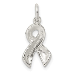 Sterling Silver Stellux Crystal Pink Awareness Ribbon Pendant QP2497