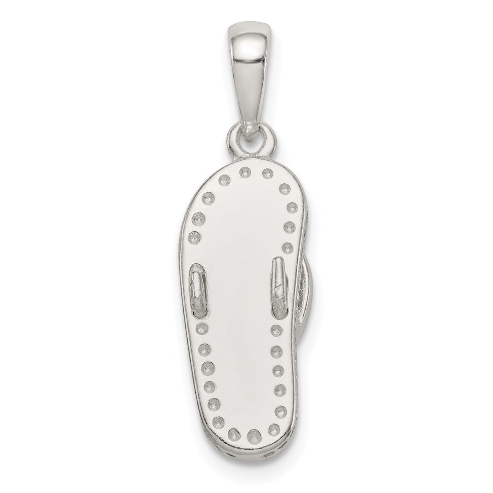 Sterling Silver Multi-Color Stellux Crystal Flip-flop Pendant QP2530