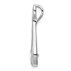 Sterling Silver Rhodium-plated CZ Tear Drop Pendant QP2571