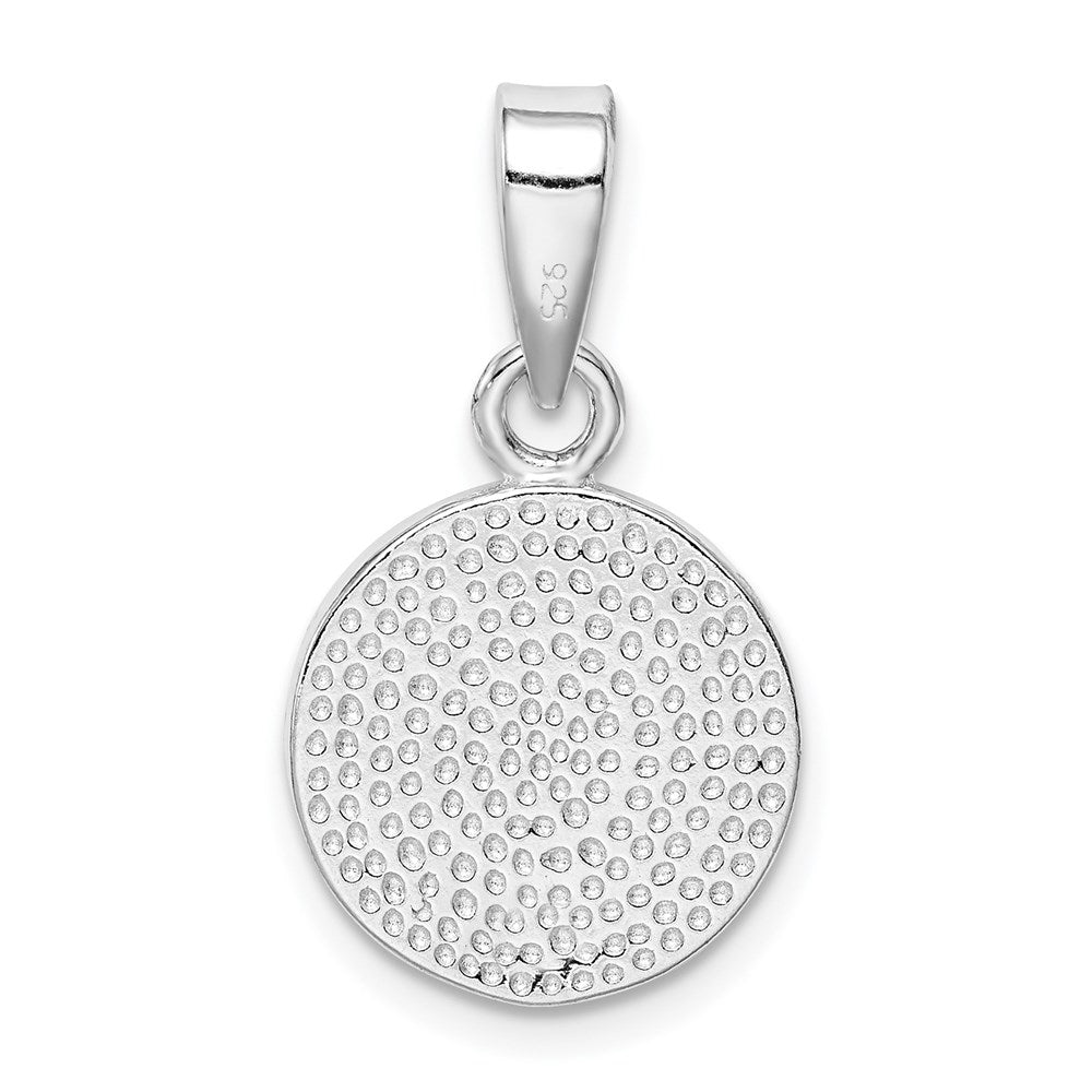 Sterling Silver Rhodium-plated Blue Inlay Created Opal Peace Sign Pendant QP2746