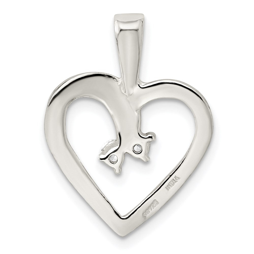 Sterling Silver CZ & Heart Pendant QP2769